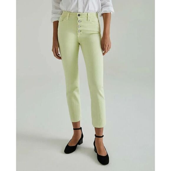 NWOT AG ISABELLE Hi WHITE CITRUS MIST HIGH-RISE BUTTON-UP STRAIGHT CROP JEANS 29 - Picture 5 of 6